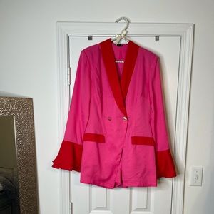 pink blazer romper